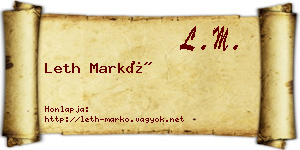 Leth Markó névjegykártya